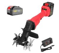 Cultivateur Portable sans Fil, Mini Motobineuse sans Fil avec Batteries, Largeur De Labour De 12,8 Cm, Profondeur De 10,3 Cm, Rotavator De Jardin électrique, pour Le Desserrage du Sol, Le D 1 Battery
