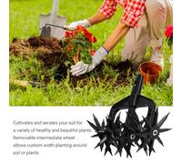Cultivateur rotatif ensemble Cultivateur de jardin à main avec des dents amovibles 2 en 1 Garden Écariant de sol d'herbe ou de sol Mélange de sol Décarié de sol