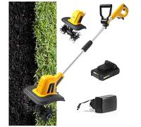 Cultivateur sans fil 20 V,Cultivateur De Barre sans Fil électrique,motobineuse sans fil avec 2 batteries 4000mah/5000mah, profondeur 22 Cm, largeur 25 Cm,mini motobineuse de jardin(5000mah)