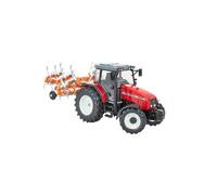 Britains Massey Ferguson 6S.180 Tracteur avec Cultivateur Classique Pliable, Compatible avec Les Jouets Agricoles à l'Echelle 1:32, pour Les Collectionneurs et Les Enfants à Partir de 3 Ans.
