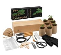 CULTIVEA® Kit Bonsaï Box Bois Expérience - Kit Bonsaï à Faire Pousser avec Graines, Pots, Tourbe, Outils & Notice - Coffret Plantation Intérieur, Cadeau Jardinage