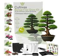 CULTIVEA® Kit First Bonsai- Kit de première culture de Bonsaï - Prêt à Pousser avec Graines & Accessoires - Idée Cadeau Jardinage | Made In France (Chineses Arborvitae)