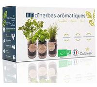 Cultivea - Kit Prêt à Pousser d'Herbes Aromatiques - Cultivez votre Basilic, Persil et Ciboulette - Graines Françaises 100% Bio