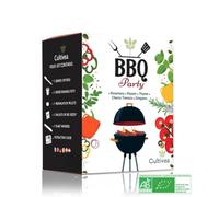 CULTIVEA® Mini Kit BBQ Party - Kit Aromates et Légumes Bio à Planter - Romarin, Thym, Origan, Tomate Cerise et Poivron - Kit Potager Aromatique - Idée Cadeau