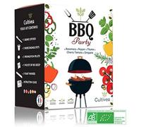 CULTIVEA® Mini Kit Prêt à Pousser BBQ Party - Graines 100% écologiques et biologiques - Jardinez et dégustez - Idée cadeau (Romarin, Thym, Origan, Tomate cerise, Poivron) - Made In France