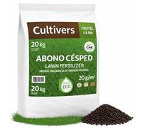 CULTIVERS Engrais écologique pour gazon 20 kg (jusqu’à 1000 m²) Fertilisant granulé d’origine végétale à libération lente, NPK 8-1-5, 74% de matière organique et acides humiques