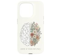 Cultivez à Votre Propre Rythme botanique Floral Cerveau santé mentale Coque pour iPhone 15 Pro
