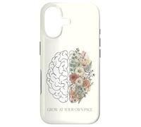 Cultivez à Votre Propre Rythme botanique Floral Cerveau santé mentale Coque pour iPhone 17