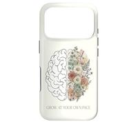 Cultivez à Votre Propre Rythme botanique Floral Cerveau santé mentale Coque pour iPhone 17 Pro