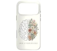 Cultivez à Votre Propre Rythme botanique Floral Cerveau santé mentale Coque pour iPhone 17 Pro Max