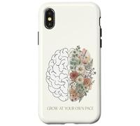 Cultivez à Votre Propre Rythme botanique Floral Cerveau santé mentale Coque pour iPhone X/XS