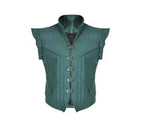 cultofmoon Gilet médiéval Prince Flynn Cosplay Gilet Renaissance Steampunk Pirate Costume Gilet de costume pour homme Gilet rétro Col montant Costume Halloween Carnaval, vert, L