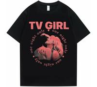 Cults TV Girl One Night Only Graphic Print Tshirt Unisex Vintage Tees Men Casual T Shirt Man Cotton Tops T-Shirt Black S