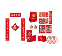Cultural 2025 Décoration De Porte Du Nouvel An Chinois Chinois Set Silk Gold Stampée Calendrier Calendrier Avec Accessoires Magnétiques Sticker Sur Le Thème De La Serpe