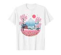 Cultural Fusion Art Cherry Blossoms US Japon Corée T-Shirt