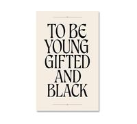 Cultural Pride & Motivation Poster - “To Be Young, Gifted and Black” Quote on Canvas, Black Art for Office, Study, Community Center Wall (Framed,08x12inch(20x30cm))