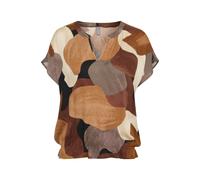 CULTURE Chemisier 'CU Dana' crème / marron / caramel / chocolat, Taille M