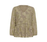 CULTURE Chemisier 'CUBuda' beige foncé / or / kaki, Taille M
