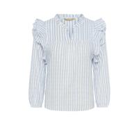 CULTURE Chemisier 'Hena Shadia' bleu fumé / blanc, Taille XXL