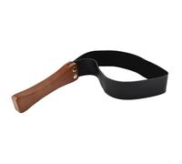 Culture d'équitation en cuir avec poignée en bois antidérapante, 48,3 x 5,1 cm, pour entraînement équestre et équitation (noir)