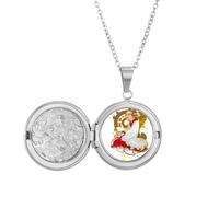 Culture Dix-huit Arhats Figure Médaillon Collier tenant photo Bijoux Cadeau d'anniversaire