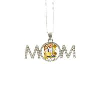 Culture Dix-huit Arhats Pattern Illustration Cadeau de fête des Mères pour Maman Nana Grandma Collier Anniversaire Bijoux, M