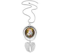 Culture Dix-huit Arhats Pendentif ailes d'ange rotatif Collier Bijoux