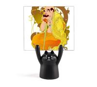 Culture Figure Dix-huit Arhats Pattern Memo Holder Cartoon Noir Chat Stand Décoration