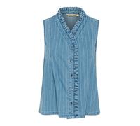 CULTURE Gilet 'CU Renny' bleu denim / blanc, Taille M