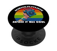 Culture rétro des années 1980, lecteurs de cassettes, musique rétro des années 80 PopSockets PopGrip Adhésif