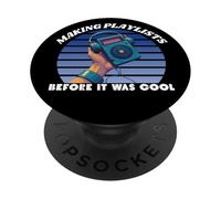 Culture rétro des années 1980, lecteurs de cassettes, musique rétro des années 80 PopSockets PopGrip Adhésif