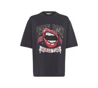 CULTURE T-shirt 'Rocky Alfie' gris foncé / rouge sang / blanc, Taille S