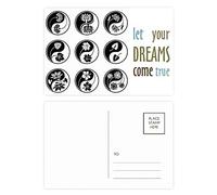 Culture Yin-Yang Lot de 20 cartes postales Motif floral