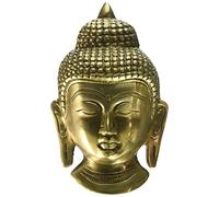 Culturel Hubj92-305 Gm-0095 Petit Bouddha à Suspendre au Mur Masque Sculpture en Laiton - Hauteur : 14 cm