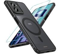 Cum2giff Coque magnétique pour HMD Fusion X1/HMD Fusion 5G avec protecteur d'écran, protection antichute de qualité militaire de 3,6 m, coque robuste ultra mince antirayures flexible, Noire