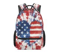 Cumagical Sac à dos tendance pour garçons avec poignée supérieure - Style décontracté - Pour l'école - Porte-bouteille d'eau - Pour homme, Drapeau des États-Unis tie-dye, M, Décontracté