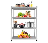 CUMELLIIR Table de travail en acier inoxydable - Table de cuisine à 4 étages - Étagère en acier inoxydable - Table de cuisine pour la préparation des plats - Hôtels (120 x 40 x 150 cm)