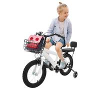 CUMELLIIR Vélo pour enfant de 14 pouces pour garçon et fille, avec roues stabilisatrices, panier avant et dossiers, réglage de la hauteur, vélo en acier au carbone pour enfants à partir de 4 ans
