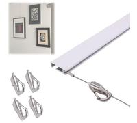 Cumi Gallery Système de suspension d'art moderne pour décoration de bureau/musée, rail de 60 cm, câbles en acier non endommagés et faciles à installer