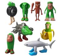 Cumnvulnt Lot de 8 figurines Tung Tung Tung Sahur, 3D Brainrt, caricature Tralalero Tralala à collectionner et à décorer