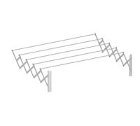Cuncial - Étendoir Mural Extensible 180 cm | Acier Blanc avec 5 Barres renforcées | Pliable, Compact et résistant | Capacité 9 m linéaires | Garantie 3 Ans