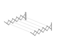 Cuncial Étendoir Mural Extensible EPOXY 120 cm | Acier Blanc avec 5 Barres renforcées | 6 m d’étendage | Pliable pour intérieur et extérieur | Haute résistance et Montage Facile | Garantie 3 Ans