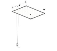 cuncial-tz 301051 Étendoir de plafond, extensible, 100-160 x 78 cm ,blanc