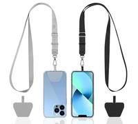 Cunegra Lot de 2 cordons de téléphone antivol avec design rétractable, cordon pour tour de cou, sangle de téléphone réglable pour voyage et usage quotidien