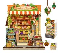 Cunfun Book Nook - Mini maisons et pièces de puzzle miniatures avec reliefs en pièces de puzzle tridimensionnelles, cadeau pour les amateurs de puzzle féminins (The Greens' Grocery)