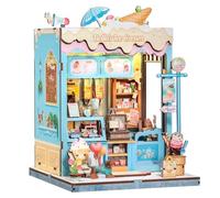 Cunfun Book Nook - Mini maisons et pièces de puzzle miniatures avec reliefs en pièces de puzzle tridimensionnelles, cadeau pour les amateurs de puzzle féminins (Bella's Ice Cream)
