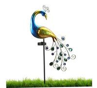 Cunlvyyds Lampe Solaire, Lampe de Jardin Paon en métal, Solaire de Jardin Paon 300 mAh, lumières décoratives d'extérieur sur Piquet, Piquet pour décorations