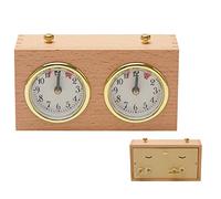 Cunlvyyds Minuterie d'échecs Horloge d'échecs Jeu analogique en Bois Minuterie mécanique Compte à rebours pour la compétition Horloge ' mécanique en Bois