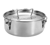 Cunlvyyds Moule à flan Moule en acier inoxydable poêle avec couvercle et manipuler une plaque ronde portable de capacité pour le pudding à cupcakes au chocolat gâteau au fromage, fabricant