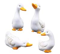 Cunlvyyds Ornements de Canard, Statue de Canard en résine 4pcs, décoration Jardin réaliste, Figurine drôle Mignonne, Ornements Jardin imperméables pour Un étang Paysage Micro Mousse, décoration